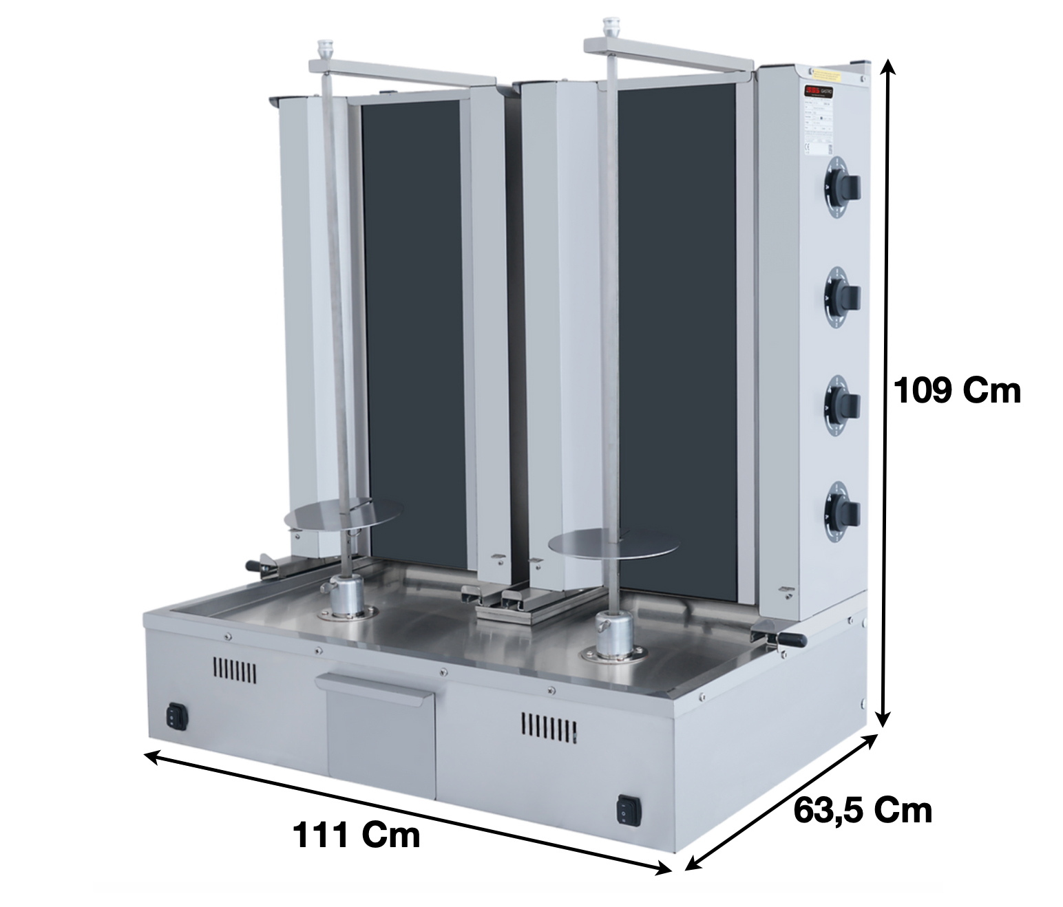 Machine à kebab 4+4 Zones ELEC – Marque: SGS | SGSDS145 - EQUIPEMENT RESTAURATION
