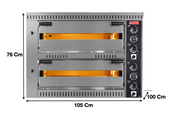 Four à pizza 4+4 pizzas 2 niveaux – Argile réfractaire | Marque: SGS PO 7070 D/T - EQUIPEMENT RESTAURATION