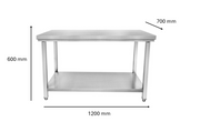 Table soubassement inox 1200 x 700 x 600 mm | CUIST STTF127S - EQUIPEMENT RESTAURATION