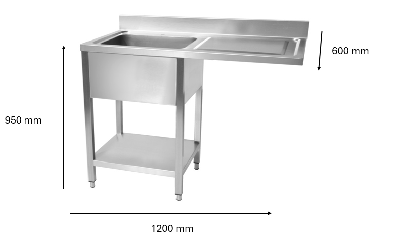 Plonge inox lave vaisselle 1200 x 600 x 950 mm | CUIST STSD126R - EQUIPEMENT RESTAURATION