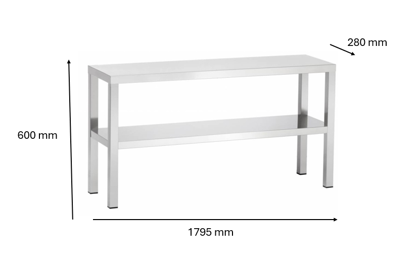 Etagère du chef à poser 1795 x 280 x 600 mm | CUIST EXT1795 - EQUIPEMENT RESTAURATION