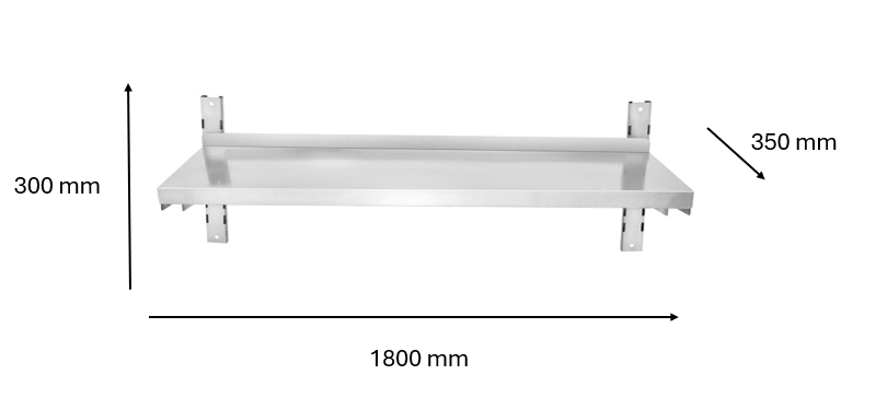 Etagère murale inox 1800 x 300 x 350 mm | CUIST STSW183 - EQUIPEMENT RESTAURATION