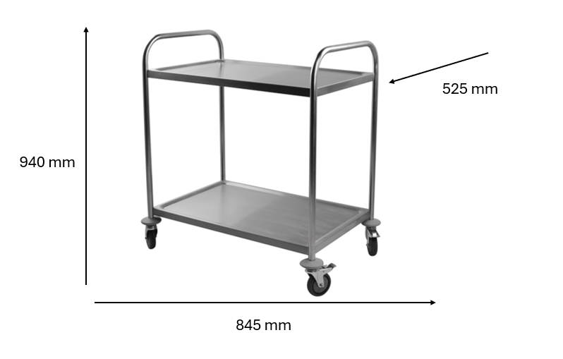 Chariot inox 845 x 525 x 950 mm | CUIST PRCL2 - EQUIPEMENT RESTAURATION