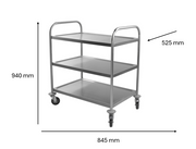 Chariot inox 845 x 525 x 940 mm | CUIST PRCL3 - EQUIPEMENT RESTAURATION