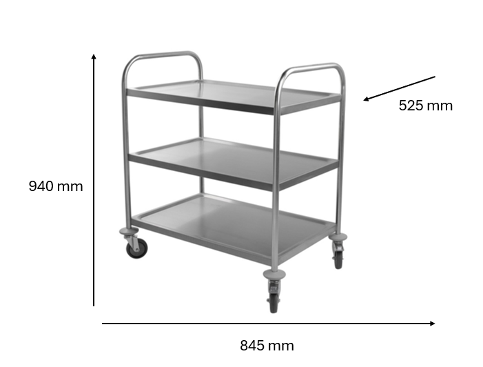 Chariot inox 845 x 525 x 940 mm | CUIST PRCL3 - EQUIPEMENT RESTAURATION