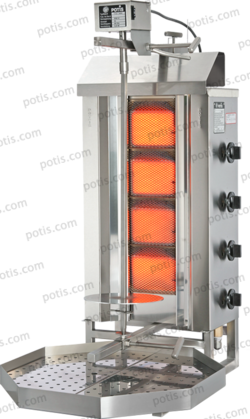 Machine à kebab 4 demi-zones HP Gaz | Marque: Potis G2 - EQUIPEMENT RESTAURATION