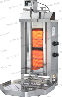 Machine à kebab 2 zones HP Gaz | Marque : Potis GD2/S - EQUIPEMENT RESTAURATION