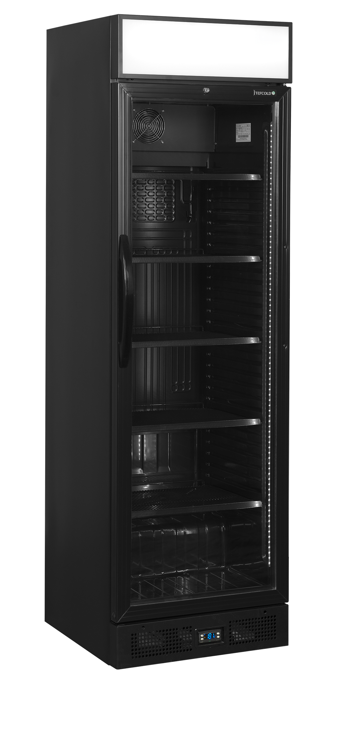 Armoire Frigorifique À Boissons CEV435CP Noir Porte Vitrée Led Intégrée Ventilé Professionnel