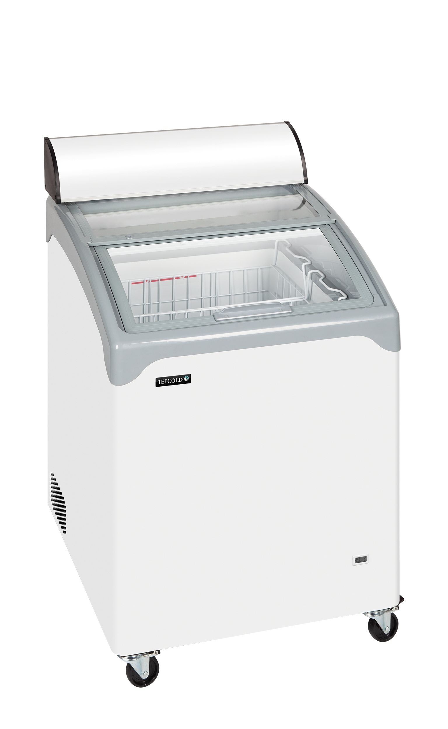 NIC101CP Congélateur Crème Glacée NIC Haut De Gamme Avec Couvercles Coulissants Bombés Et Roues