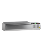 Vitrine Réfrigérée GN1/4 Professionnelle GVC33-120 S/S Acier Inox SS201 2 Portes Professionnelles