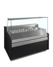 Vitrine Réfrigérée Gastronorm SPID150 Avec Vitre Rabattable Et Espace De Stockage Positif Compatible Bacs Gastronorm