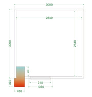 Chambre Froide Professionnelle 2 Portes Réfrigération Positive Pour Restauration CRPF3030WD