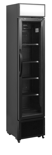 Armoire Frigorifique À Boissons FSC Slim 175H Noire Porte Vitrée Pour Restauration Professionnelle Ref FSC175H
