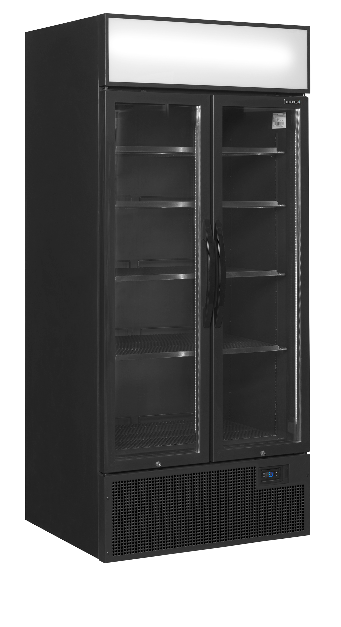 Armoire Frigorifique Positive 2 Portes FSC BLACK FSC891H Noir Avec Caisson Lumineux