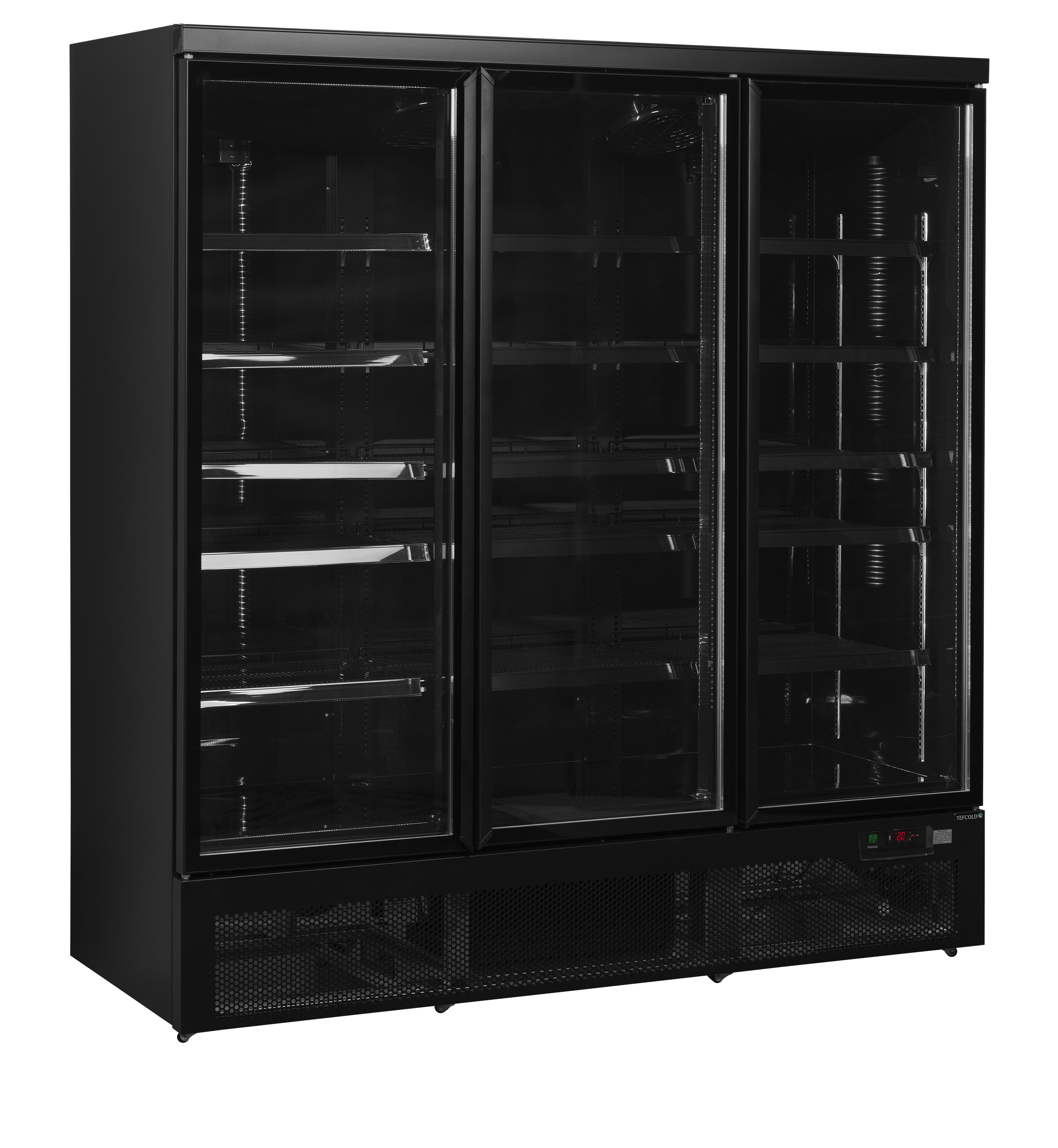 Atom Maxi C3DBB Réfrigérateur Vitré Positif 2 Portes Avec Éclairage LED Et Étagères Réglables