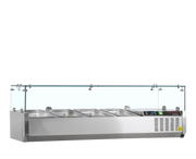 Vitrine Réfrigérée Professionnelle GN1/4 GVC33-120 - Armoire Inox SS201, Bacs GN1/4 et GN1/6 Compatibles