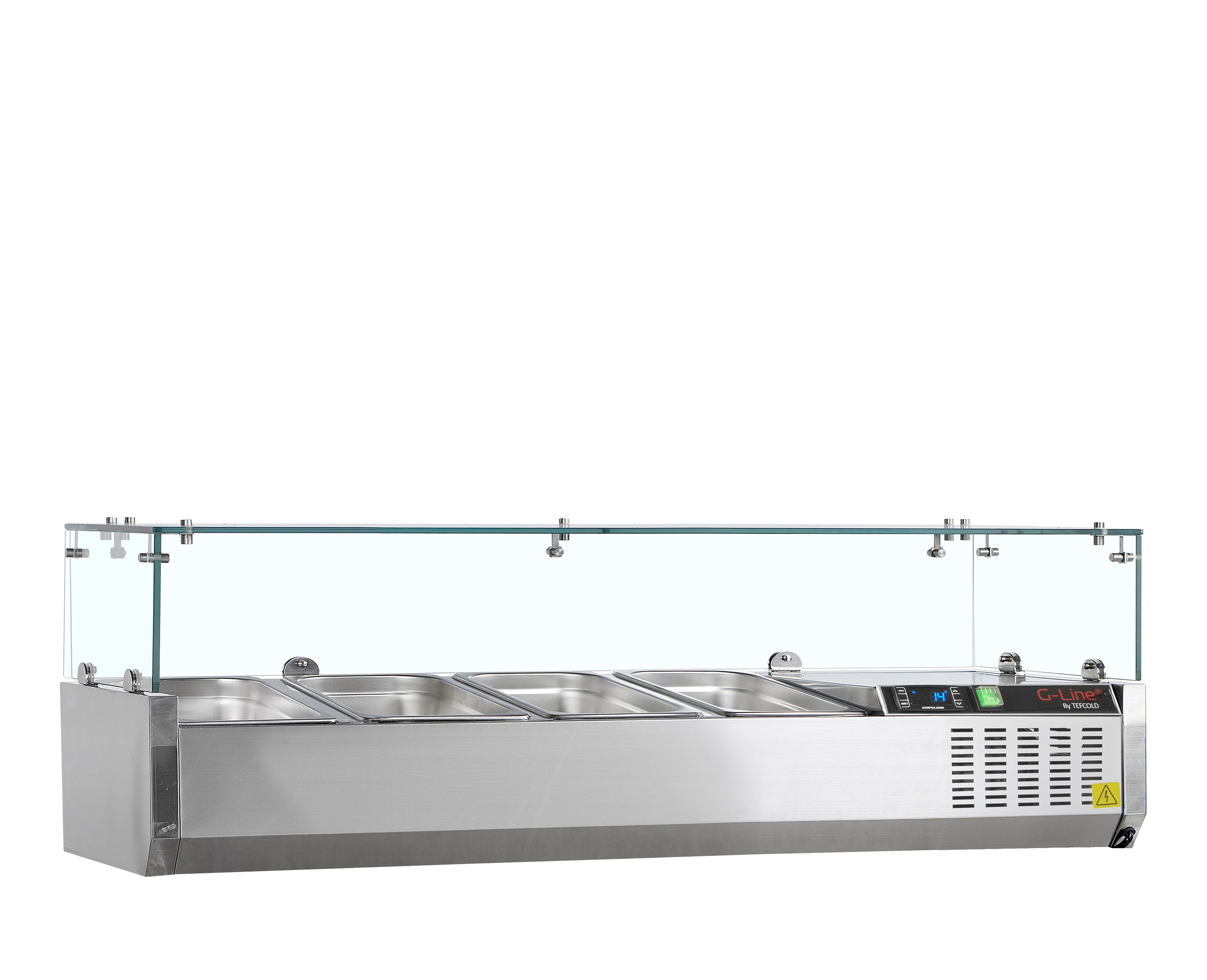 Vitrine Réfrigérée Professionnelle GN1/4 GVC33-120 - Armoire Inox SS201, Bacs GN1/4 et GN1/6 Compatibles