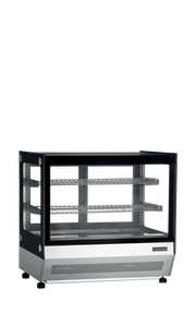 Armoire Frigorifique 2 Portes Positive LCT750F Noir Comptoir Réfrigéré Avec Vitres