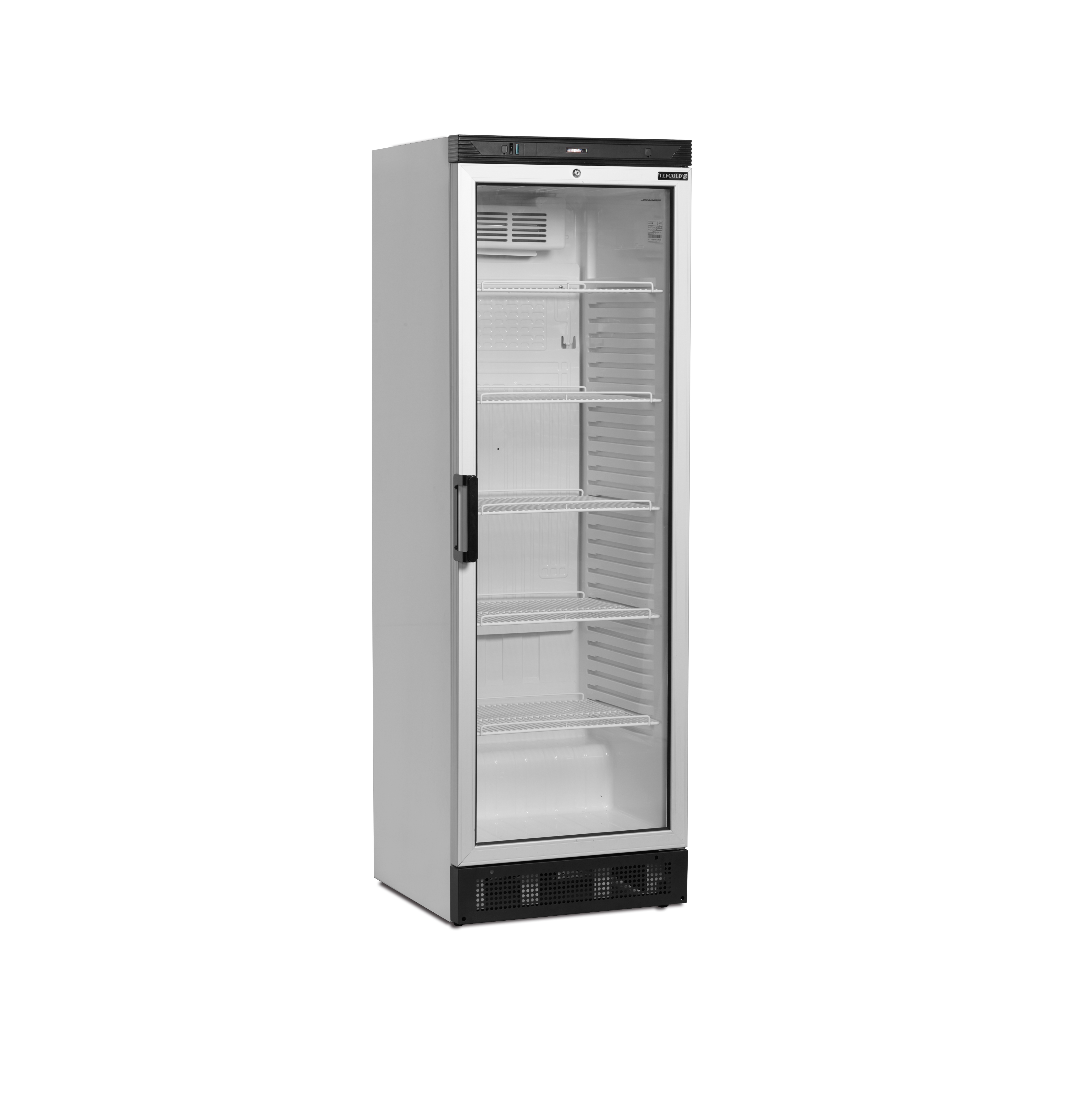 Armoire Frigorifique À Boissons FS1380 1 Porte Vitrée Blanc Cadre Aluminium Gris Réf FS1380