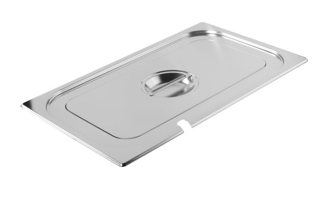 Couvercle bac GN1/2 avec encoche pour louche - Inox - P12000 - EQUIPEMENT RESTAURATION