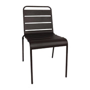 Chaise à lattes en acier Bolero noire lot de 4 - EQUIPEMENT RESTAURATION