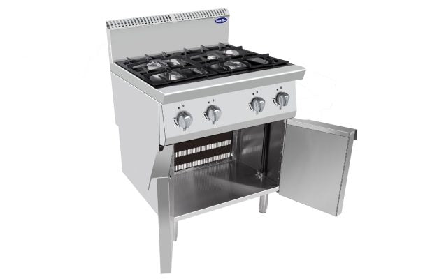 Cuisinière gaz sur placard - 4 feux - Inox - AT7G4B-F-2 - EQUIPEMENT RESTAURATION