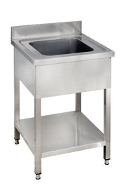 Evier 1 cuve avec dosseret et étagère - 700x700x850 - LG1V77 - EQUIPEMENT RESTAURATION