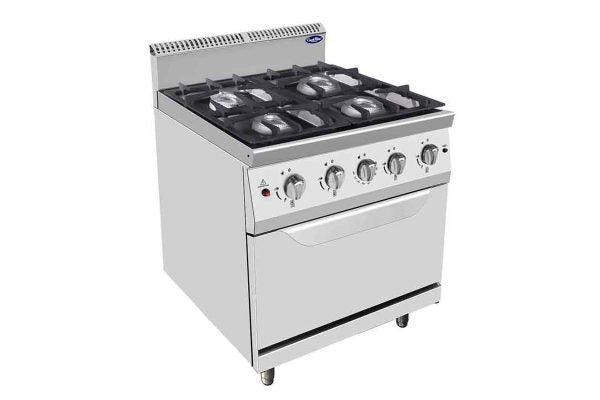 Feux vifs sur four gaz - 4 feux - Inox - AT7G4BO-2 - EQUIPEMENT RESTAURATION