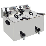 Friteuse de table électrique 2x 10 litres + robinet de vidange - WR-EF20-S2 - EQUIPEMENT RESTAURATION
