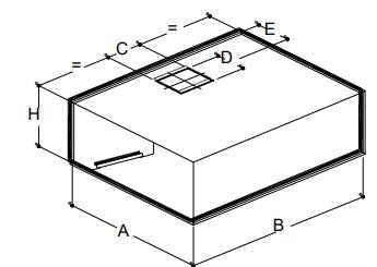 Hotte caisson sans moteur 3000 x 900 x 450 mm avec filtre et robinet de vidange - EQUIPEMENT RESTAURATION
