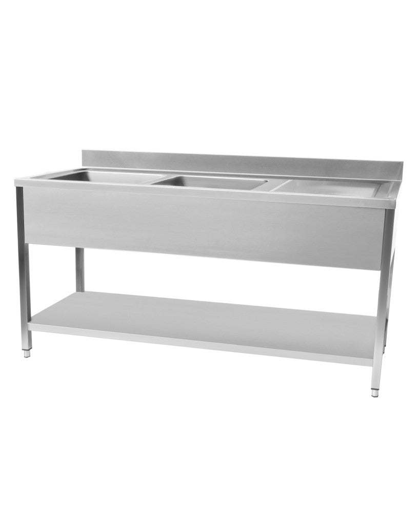 Plonge en inox 1800 x 700 x 950 mm | CUIST STSK187R - EQUIPEMENT RESTAURATION
