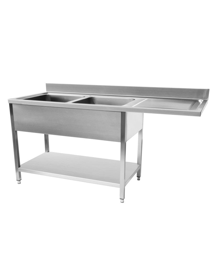 Plonge inox lave vaisselle 1800 x 600 x 950 mm | CUIST STSD186R - EQUIPEMENT RESTAURATION
