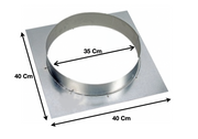 Platine virole 400×400 – Diam. 350 | PV3240D35 | KAER - EQUIPEMENT RESTAURATION