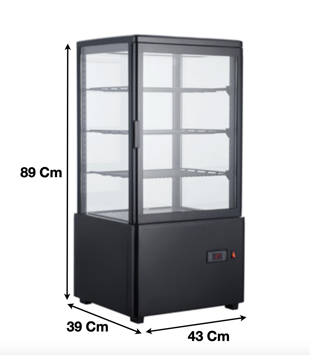 Mini vitrine réfrigérée panoramique 68L | CUIST RT68B1 - EQUIPEMENT RESTAURATION