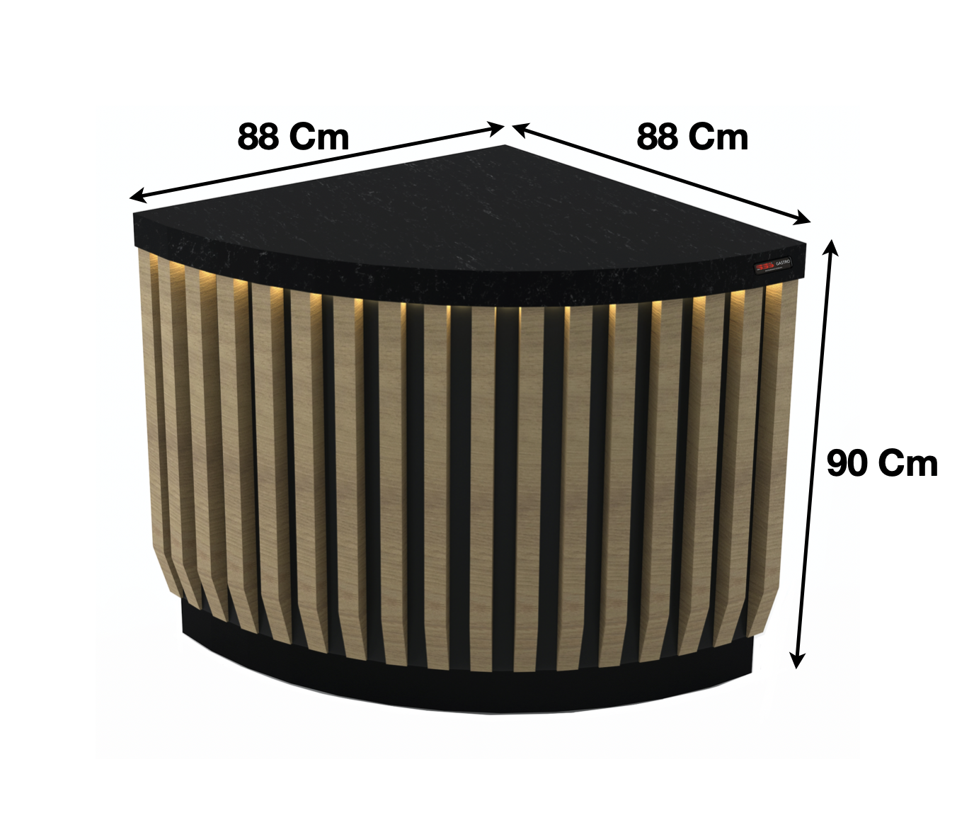 Meuble d’angle 80 cm – Marque: SGS GASTRO | SGS-KS-88-90 - EQUIPEMENT RESTAURATION