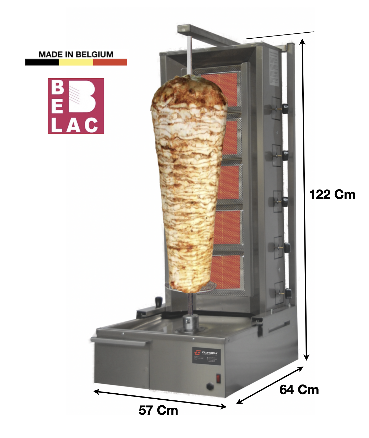 Machine à kebab 5 zones Gaz GURDEN (KGH05GU) - EQUIPEMENT RESTAURATION