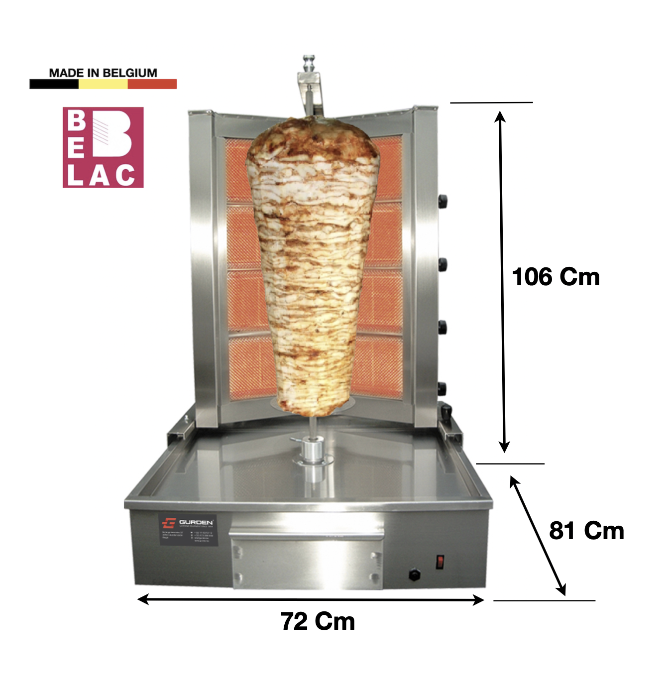 Machine à kebab 8 zones Gaz GURDEN (KGD44GU) - EQUIPEMENT RESTAURATION
