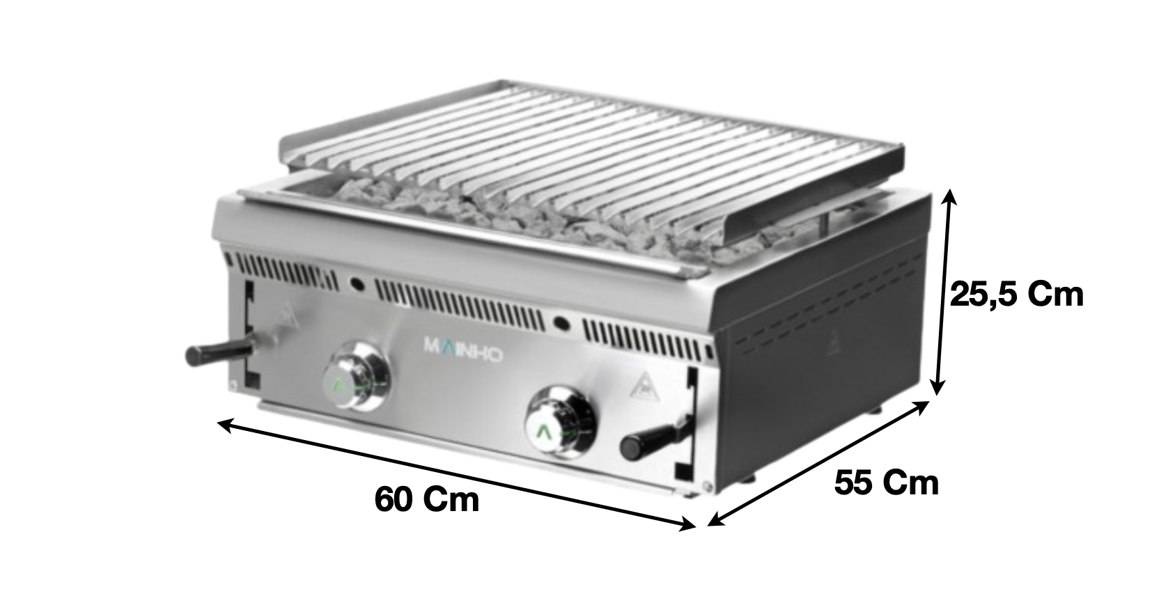 Grillade charcoal 2 zones gaz – Grille Viande, Marque: MAINHO | M04-PBI60 - EQUIPEMENT RESTAURATION