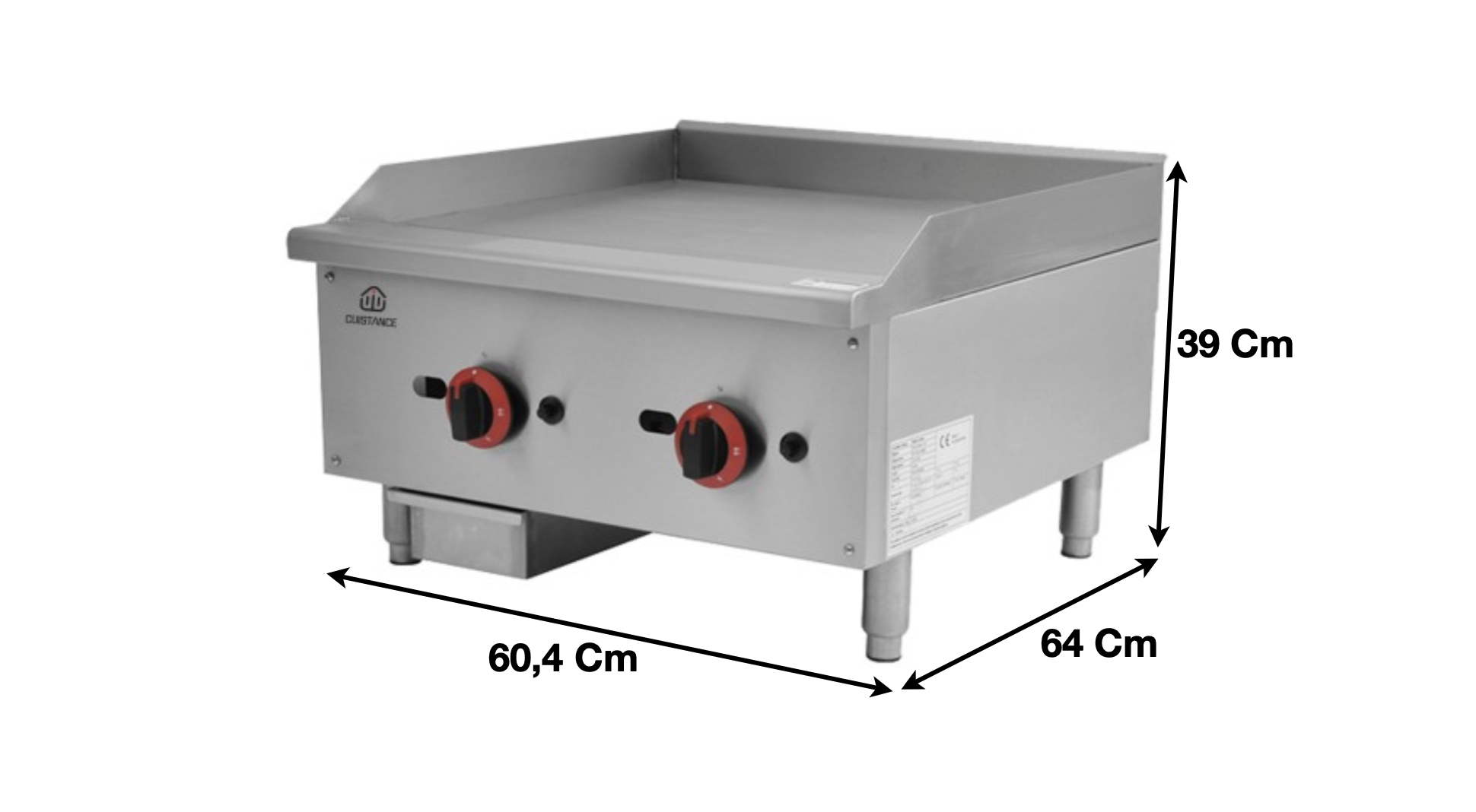 Plaque 2 zones 60cm GAZ / Chromée | CUIST EGG24SX - EQUIPEMENT RESTAURATION