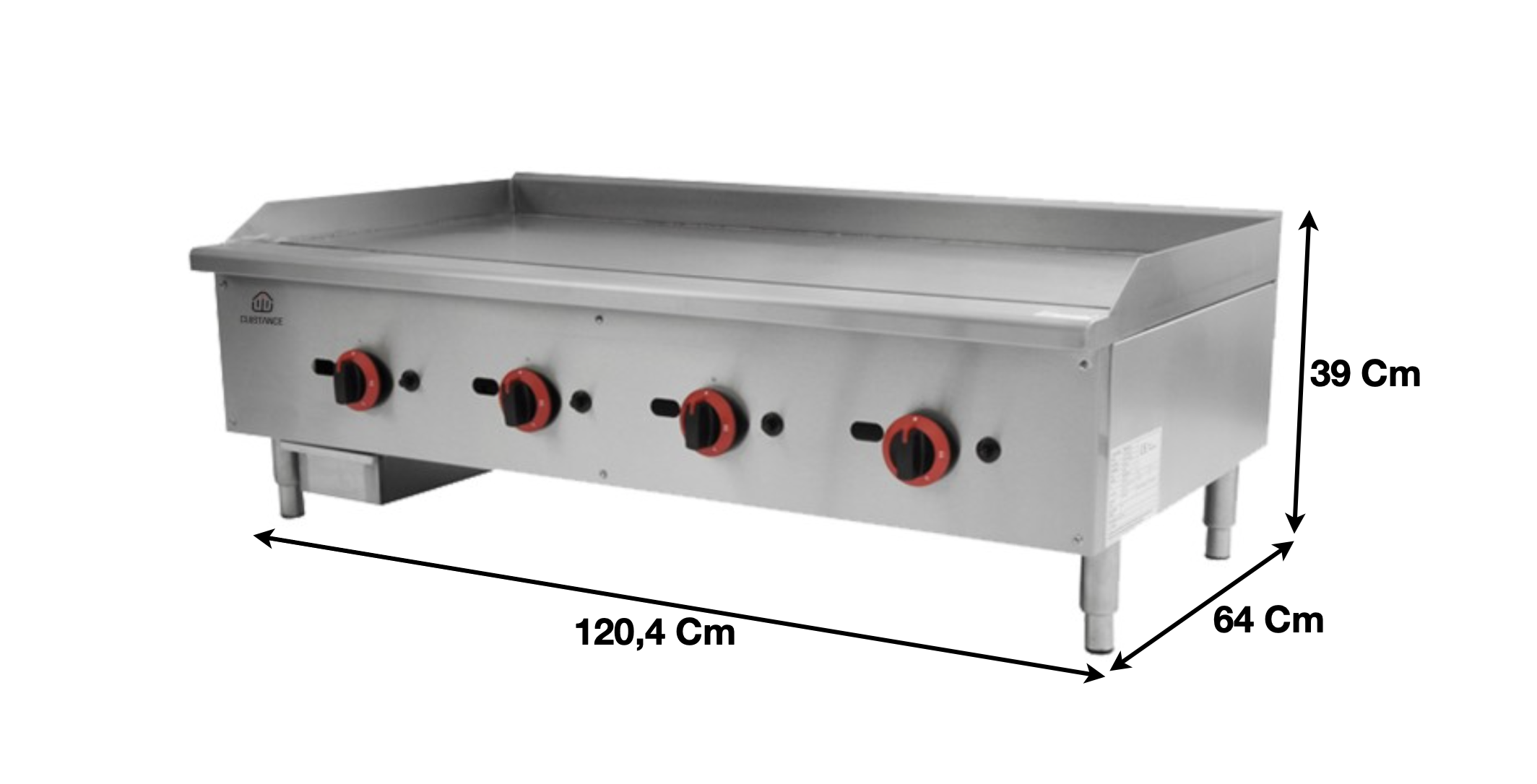 Plaque 4 zones 120cm GAZ / Chromée | CUIST EGG48SX - EQUIPEMENT RESTAURATION