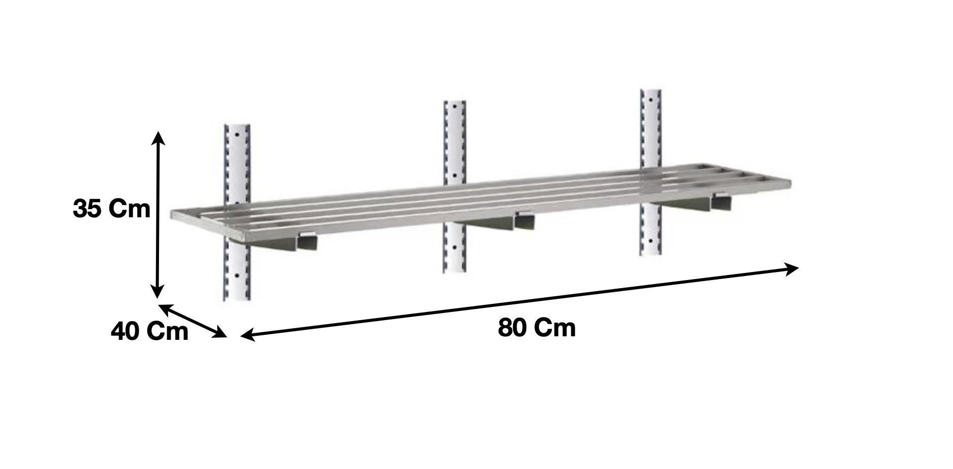 Etagère murale ajourée en inox 800 x 400 x 350 mm | CUIST STSA084 - EQUIPEMENT RESTAURATION