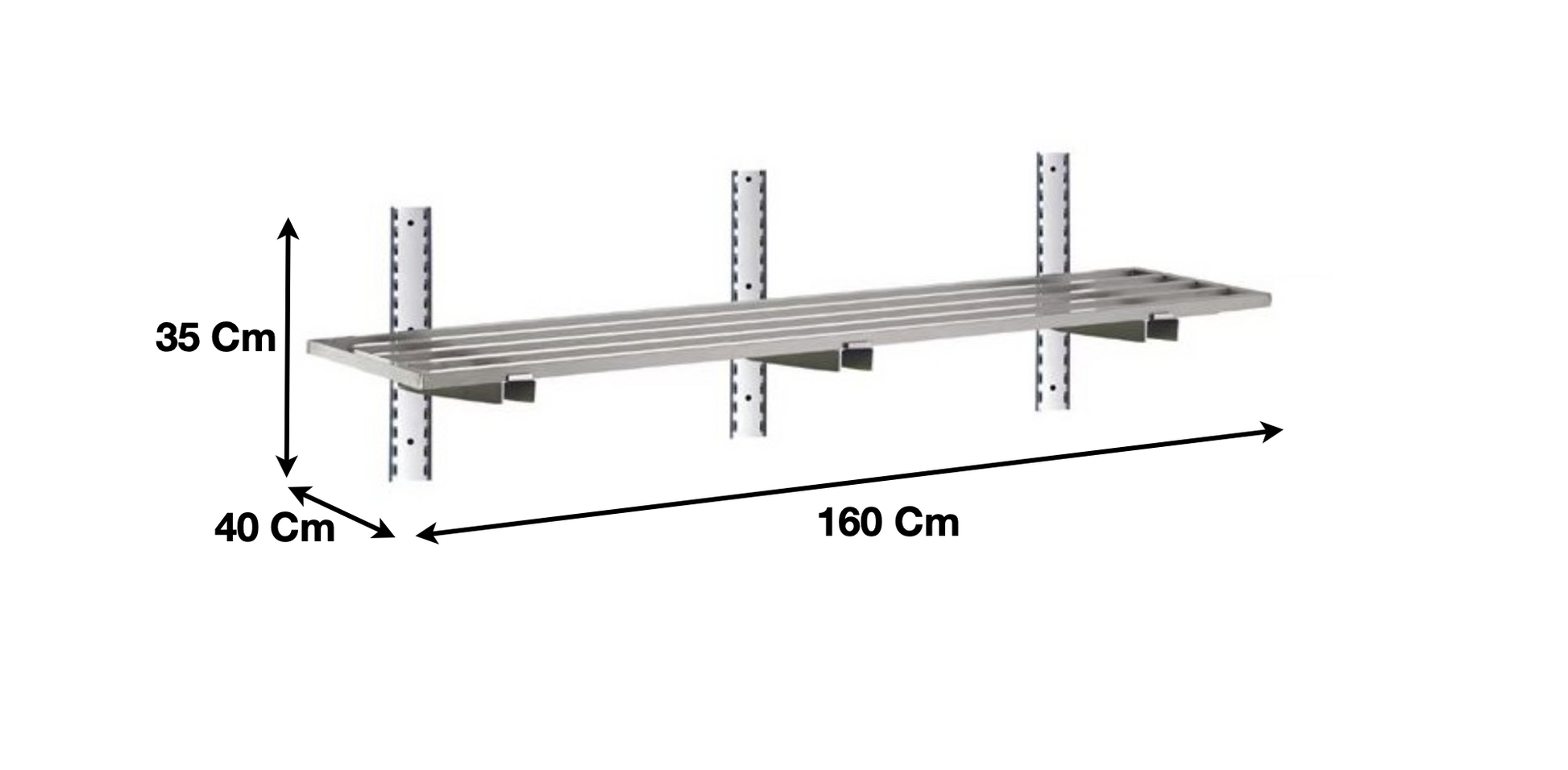 Etagère murale ajourée en inox 1600 x 400 x 350 mm | CUIST STSA164 - EQUIPEMENT RESTAURATION