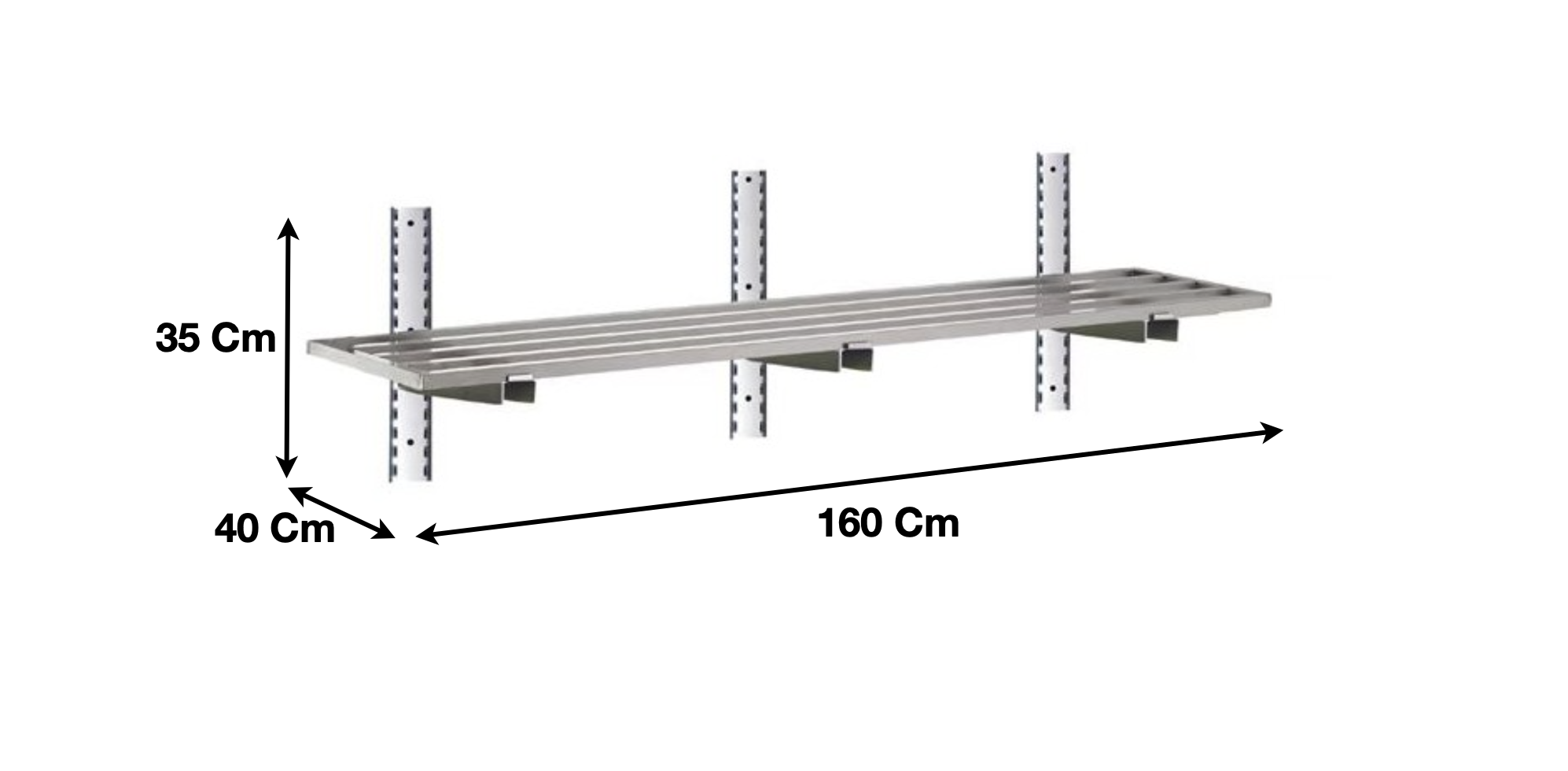 Etagère murale ajourée en inox 1600 x 400 x 350 mm | CUIST STSA164 - EQUIPEMENT RESTAURATION