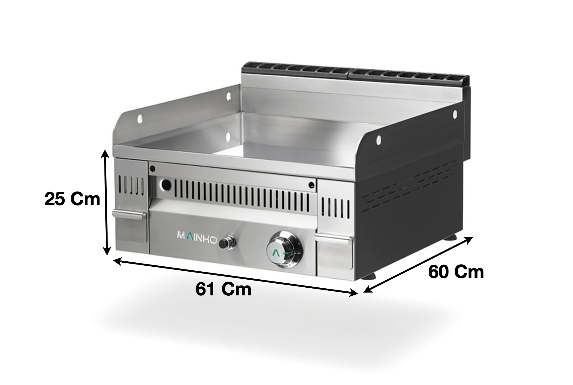 Plaque 1 zone chromée gaz – Marque: MAINHO | M04-PC60N - EQUIPEMENT RESTAURATION