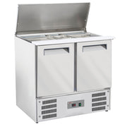 Saladette avec couvercle 2x GN 1/1 + 3x GN 1/6-150mm - 2 portes GN 1/1 - WR-SAL6-S2 - EQUIPEMENT RESTAURATION