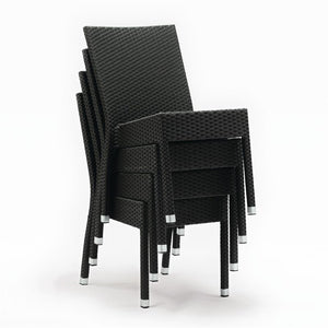 Chaises en rotin PE Bolero anthracite (Lot de 4) - EQUIPEMENT RESTAURATION 