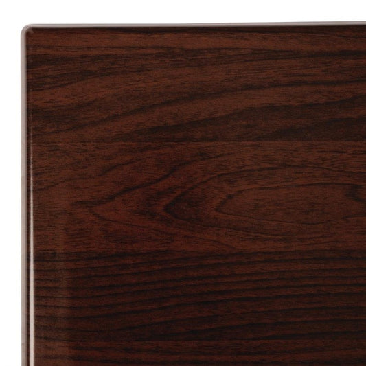 Plateau de table rectangulaire pré percé Bolero coloris marron foncé - EQUIPEMENT RESTAURATION 