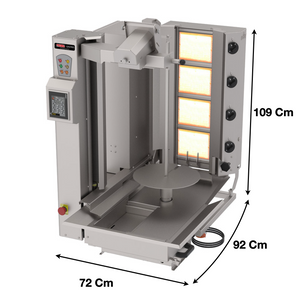 Machine à kebab 4 Zones GAZ – AUTOMATIQUE - Marque: SGS | SGS-ADR-C1-4G - EQUIPEMENT RESTAURATION 