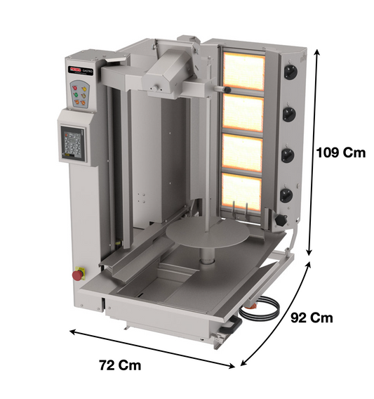 Machine à kebab 4 Zones GAZ – AUTOMATIQUE - Marque: SGS | SGS-ADR-C1-4G