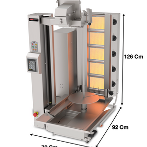Machine à kebab 5 Zones GAZ – AUTOMATIQUE | Marque: SGS GASTRO | SGS-ADR-C-5G - EQUIPEMENT RESTAURATION 
